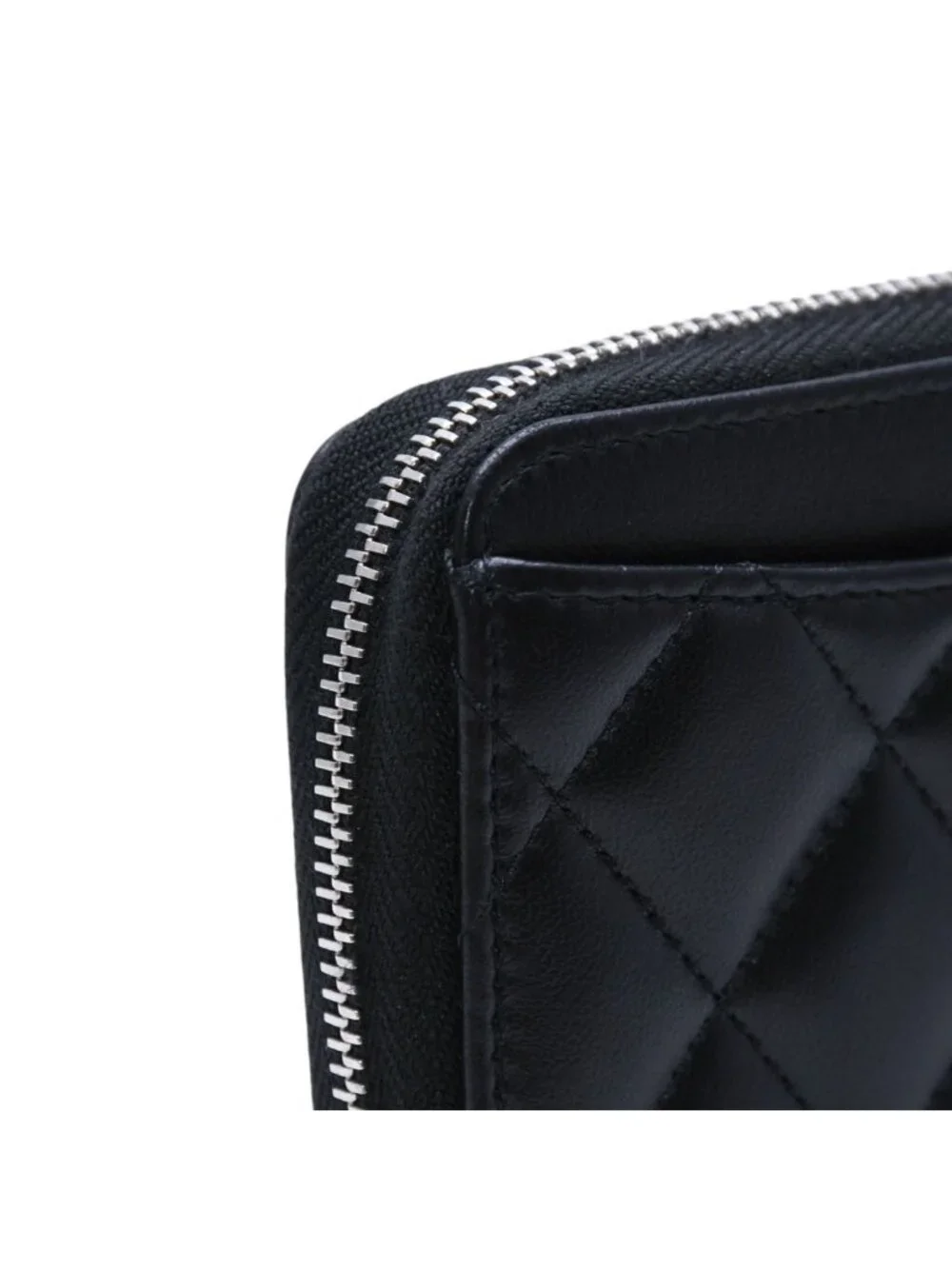 Chanel Classic Zip Coin Purse CC Logo Lambskin Black